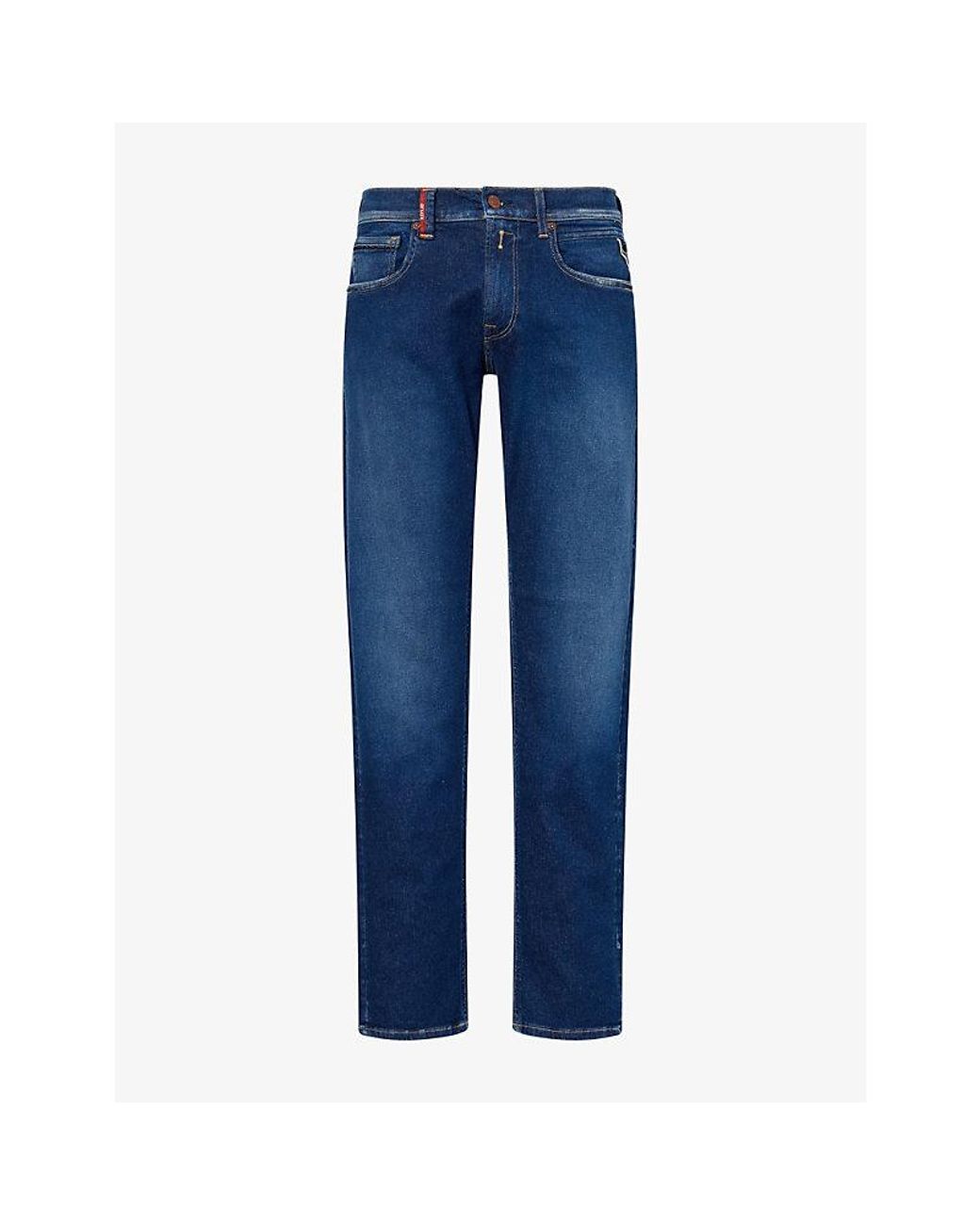Replay Blue Grover Hyperflex Straight Stretch-Denim Jeans for men