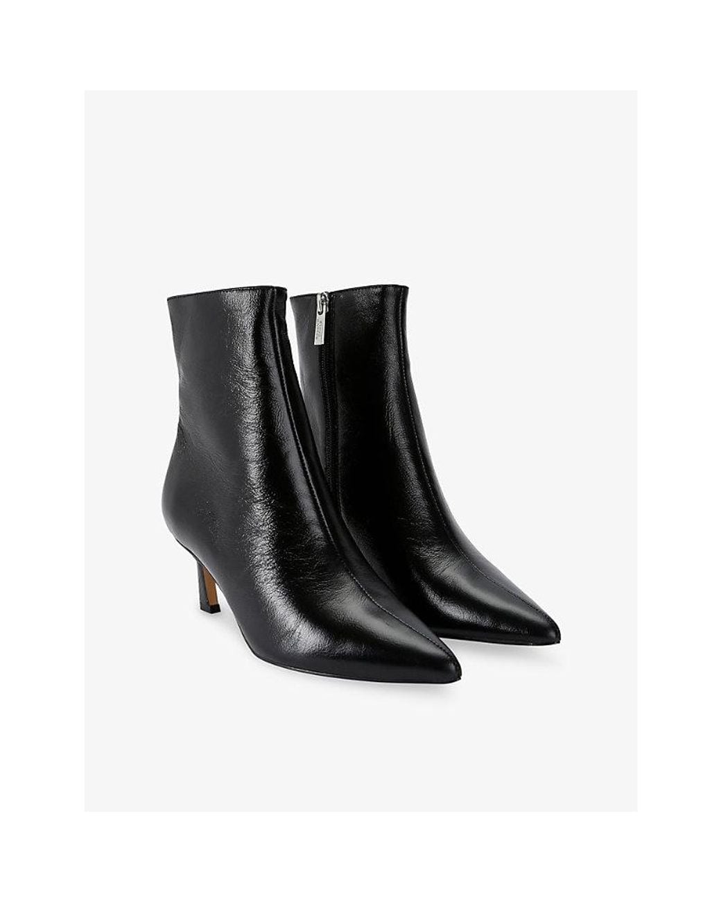 Steve Madden Black Lulah Leather Heeled Ankle Boots