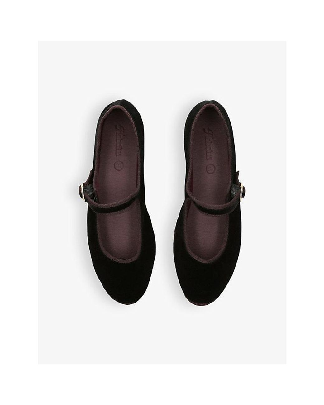 Flabelus Black Sethe Single-Strap Cotton Mary Jane Flats