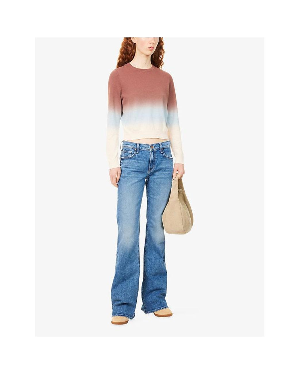 Mother Blue The Jinx Heel Bootcut Denim Jeans