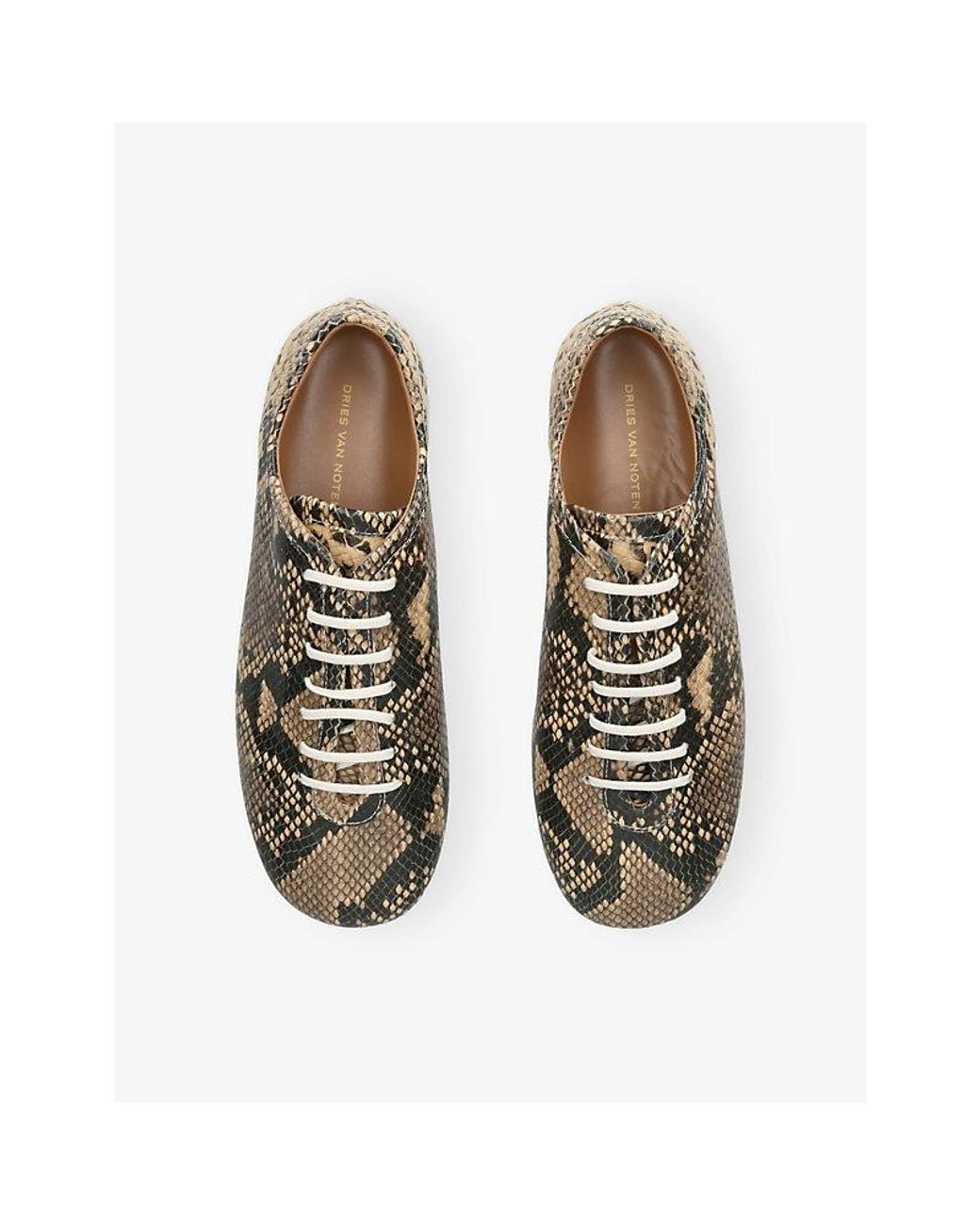 Dries Van Noten Multicolor Ballet Snake-Print Leather Trainers for men