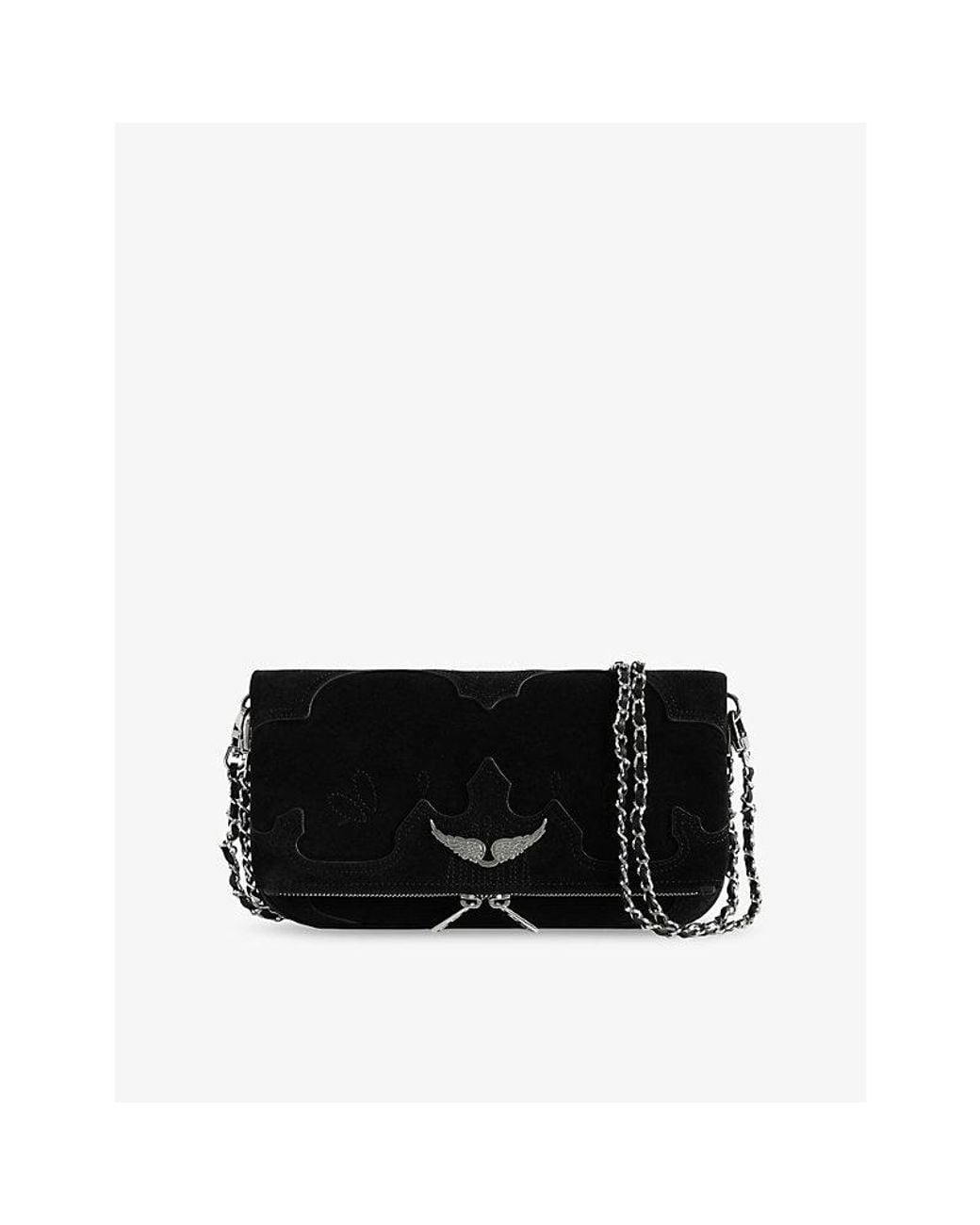 Zadig & Voltaire Black Rock Western Suede Clutch Bag