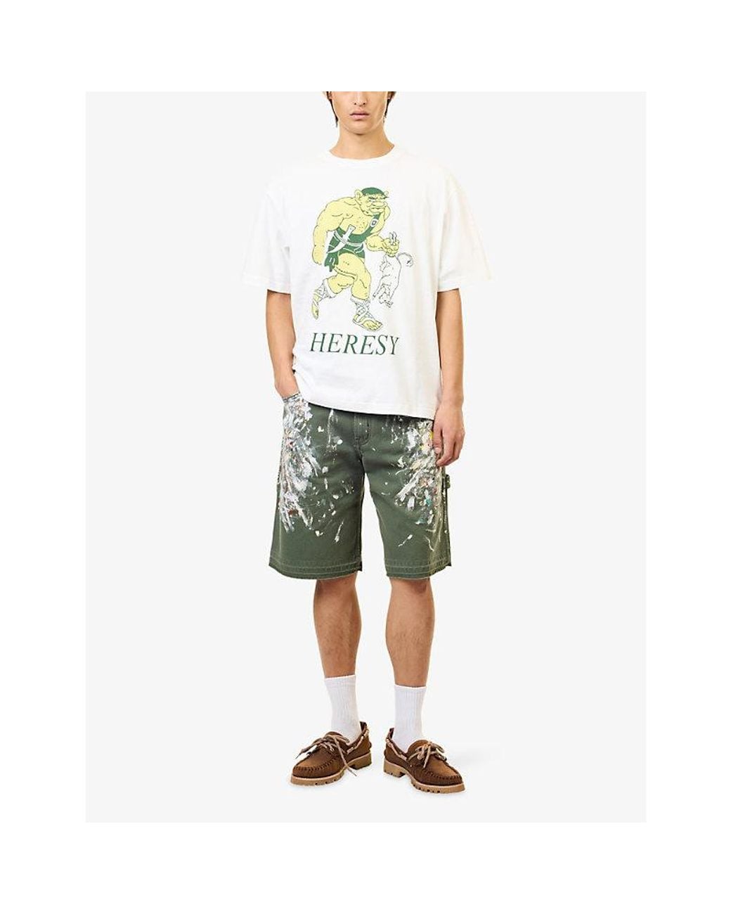 Heresy White Brand-Print Cotton T-Shirt for men