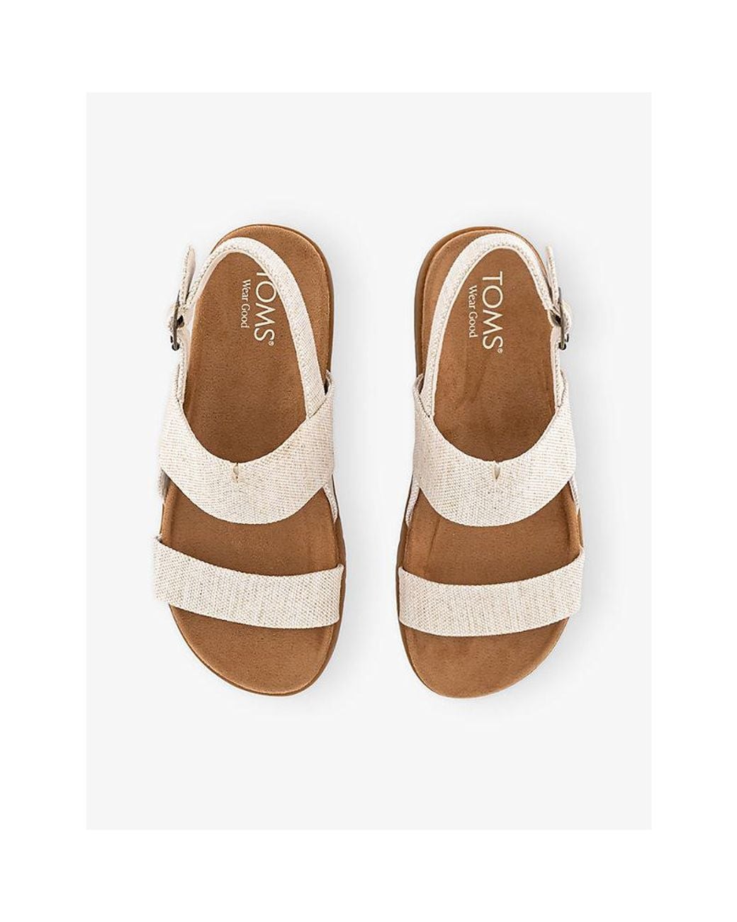 TOMS Natural Marin Suede Flat Sandals