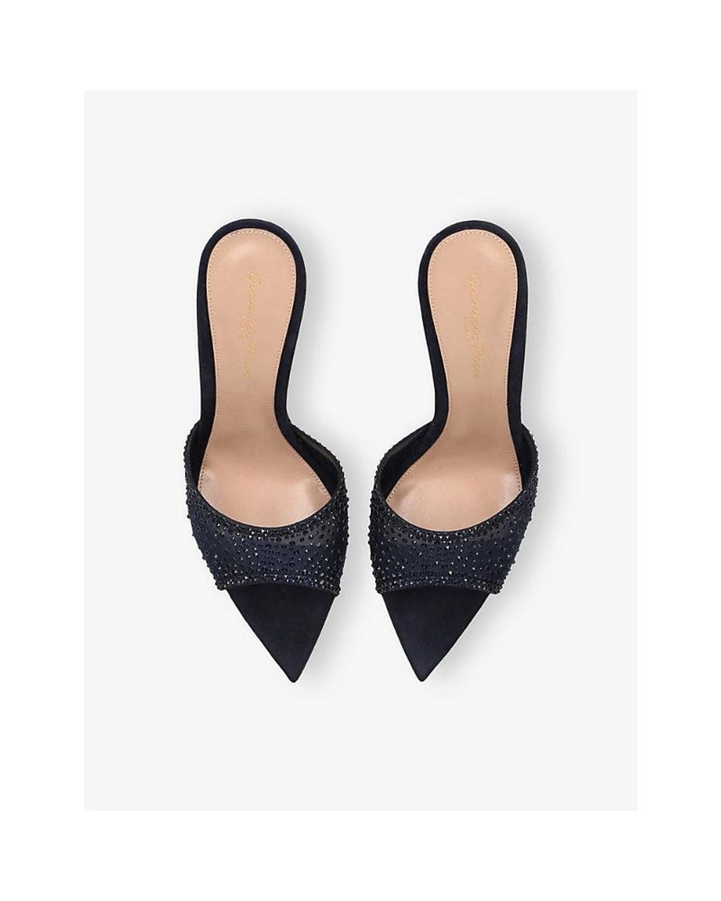 Gianvito Rossi Blue Rania 85 Suede Mules