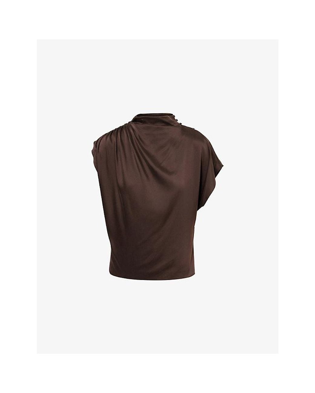 Twp Brown Wish You Would Silk Top
