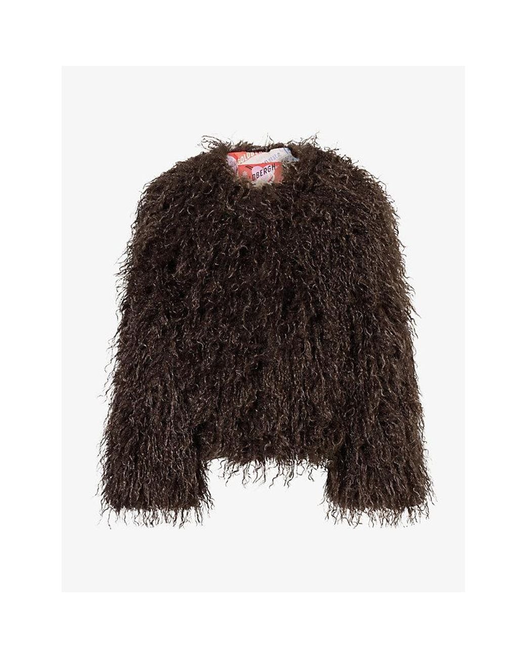 Goldbergh Black Yua Reversible Shaggy Faux Fur Jacket