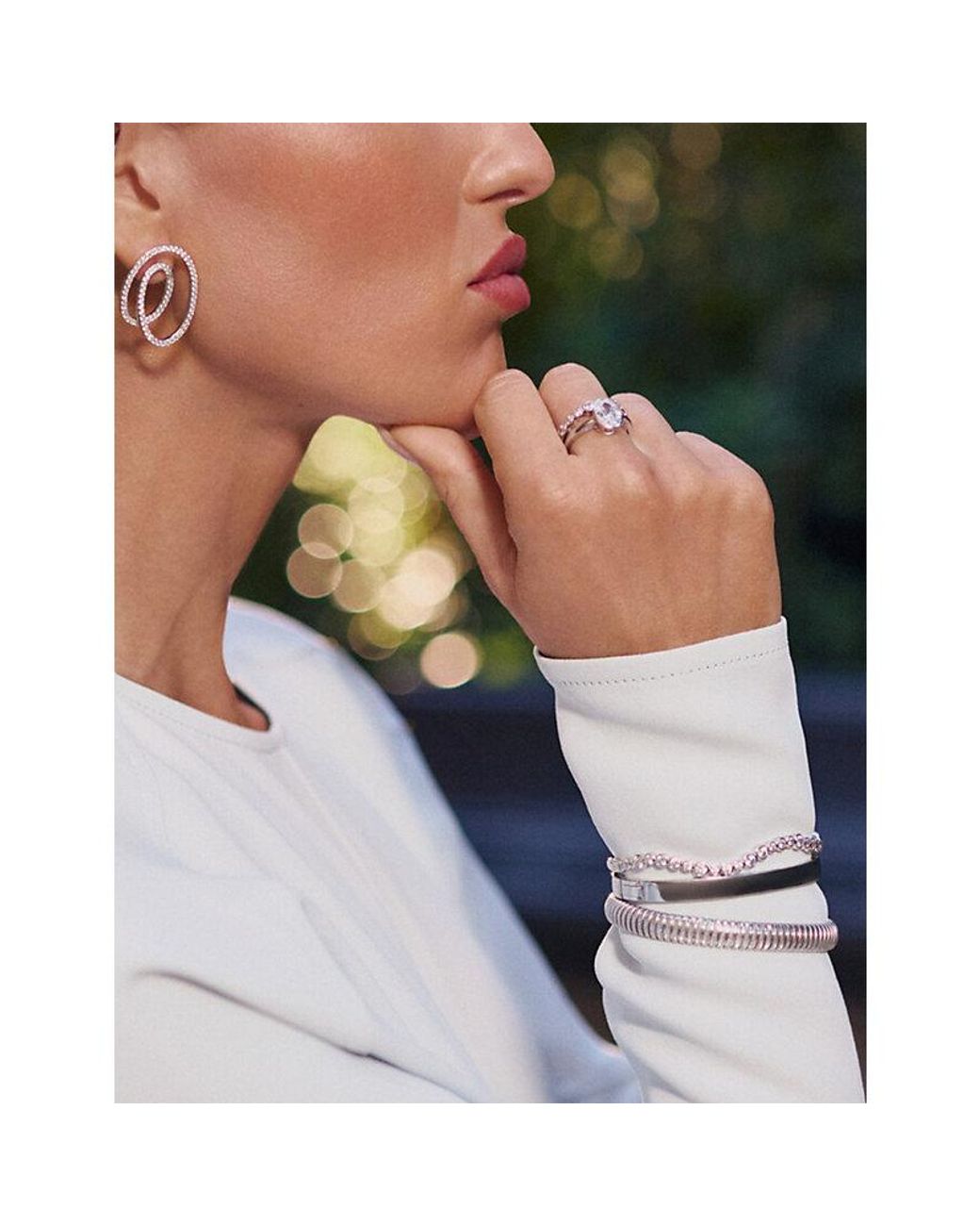 Sif Jakobs White Sardinien Ovale Piccolo Sterling- And Zirconia Ring