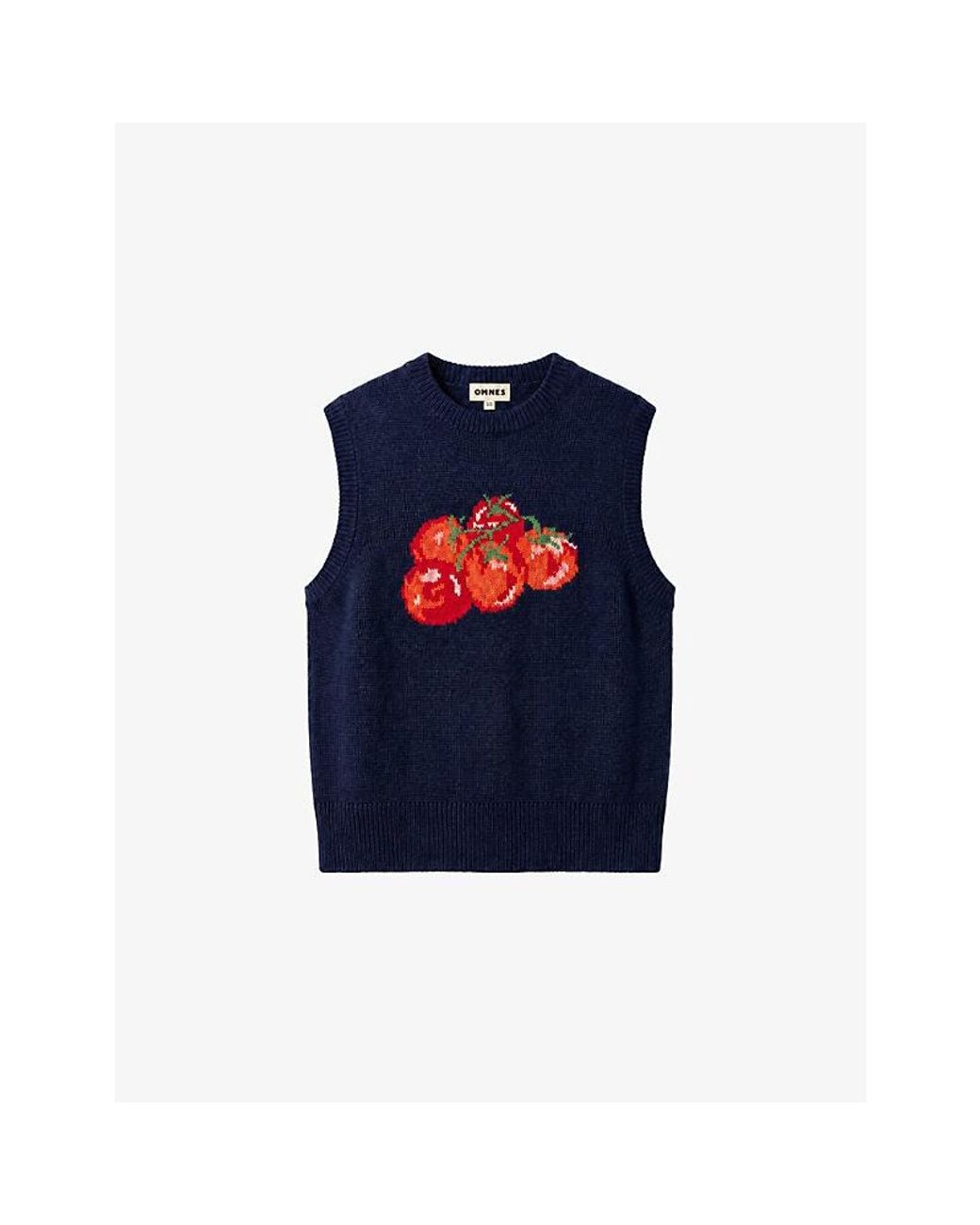 OMNES Blue Bob Tomato Cotton Vest Top