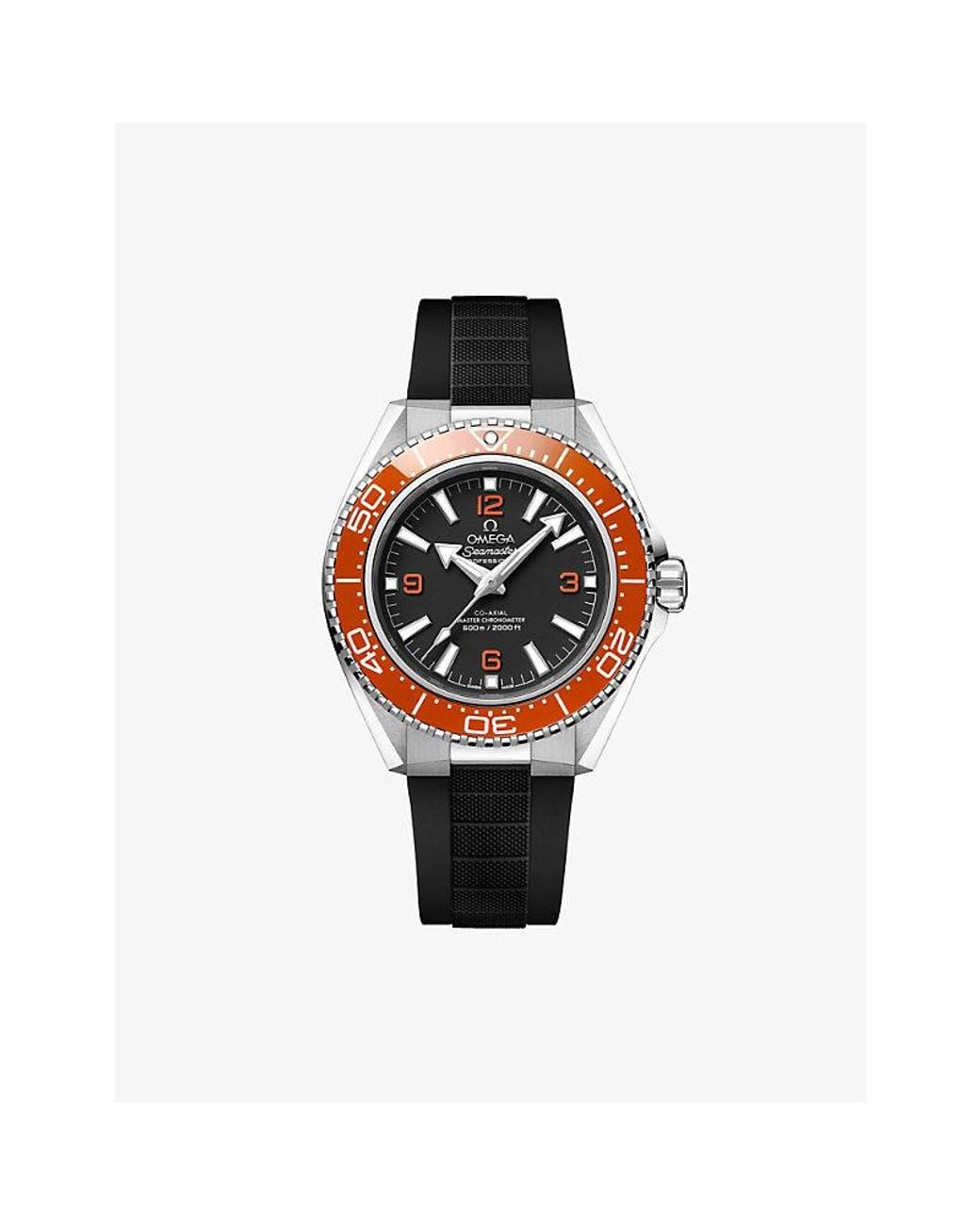 Omega Red Seamaster Planet Ocean 600M Stainless-Steel Rubber-Strap Watch 42Mm for men