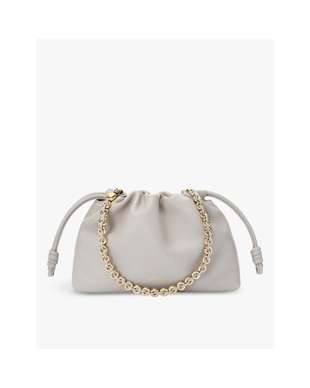 Loewe Gray Flamenco Medium Leather Shoulder Bag