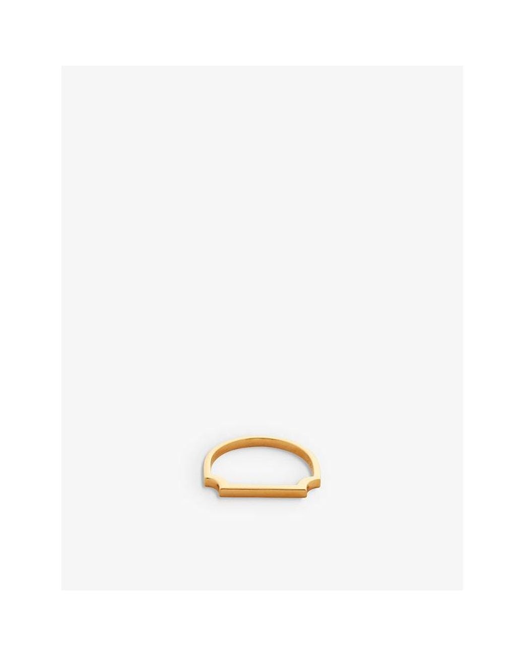 Monica Vinader White Signature Thin 18Ct-Plated Vermeil Sterling Ring