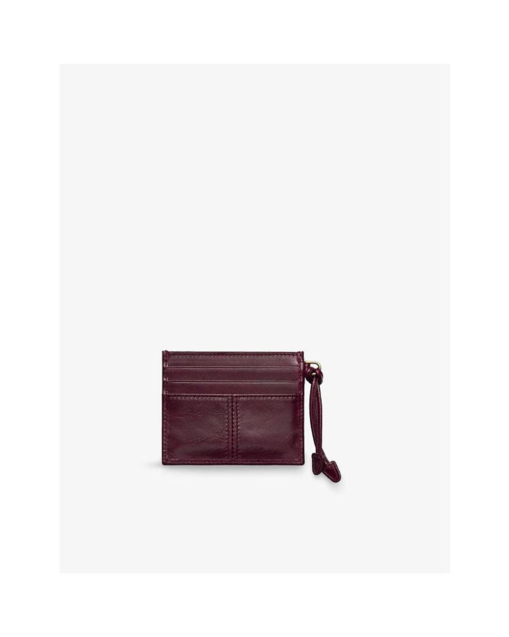 Prada Purple Triangle-Logo Leather Card Holder