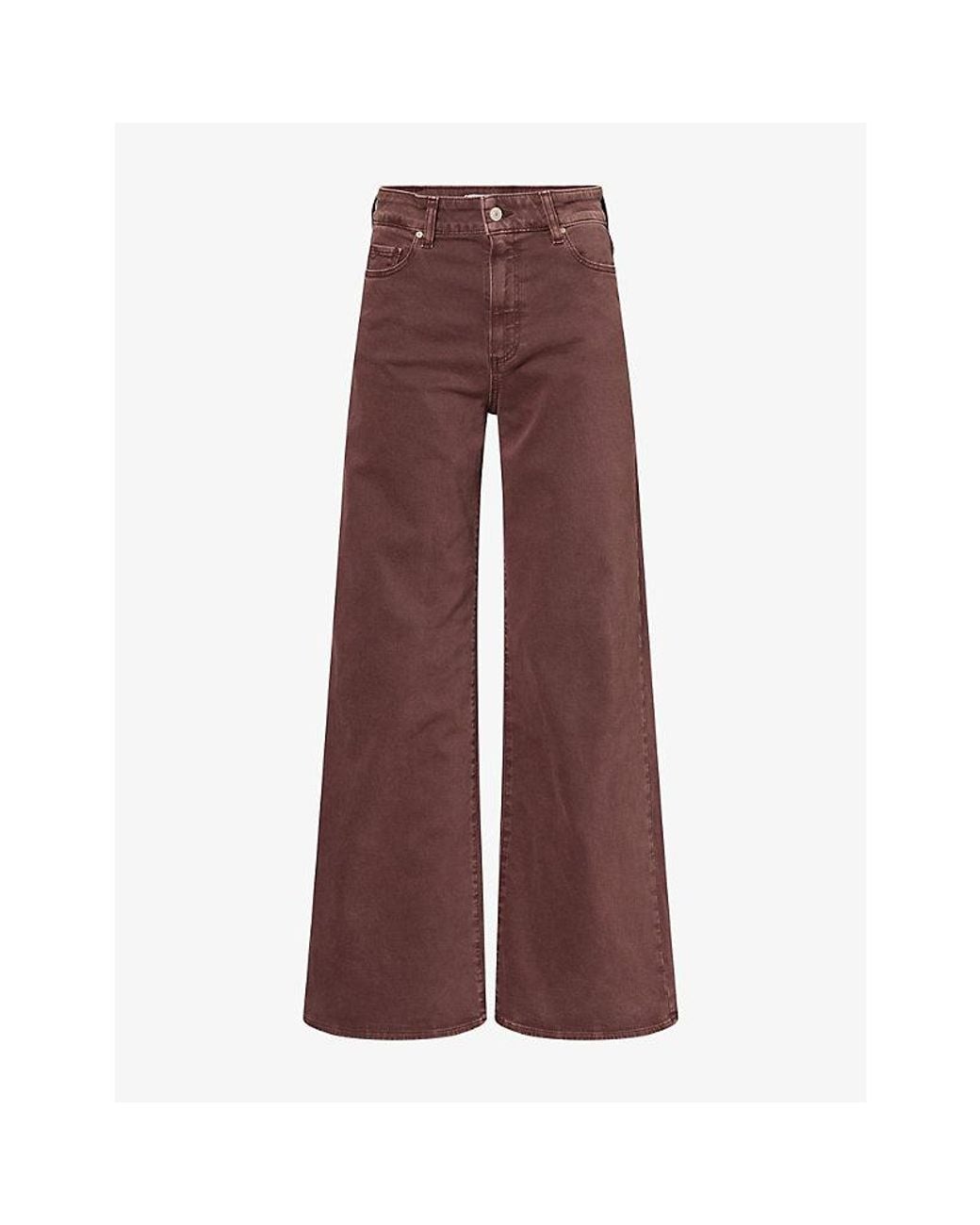 PAIGE Purple Anessa Wide-Leg Cotton-Stretch Denim Jeans