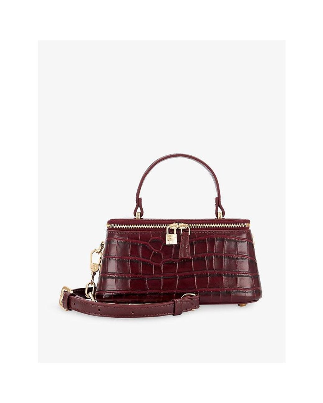 Dune Red Successful Mini Leather Top-Handle Bag