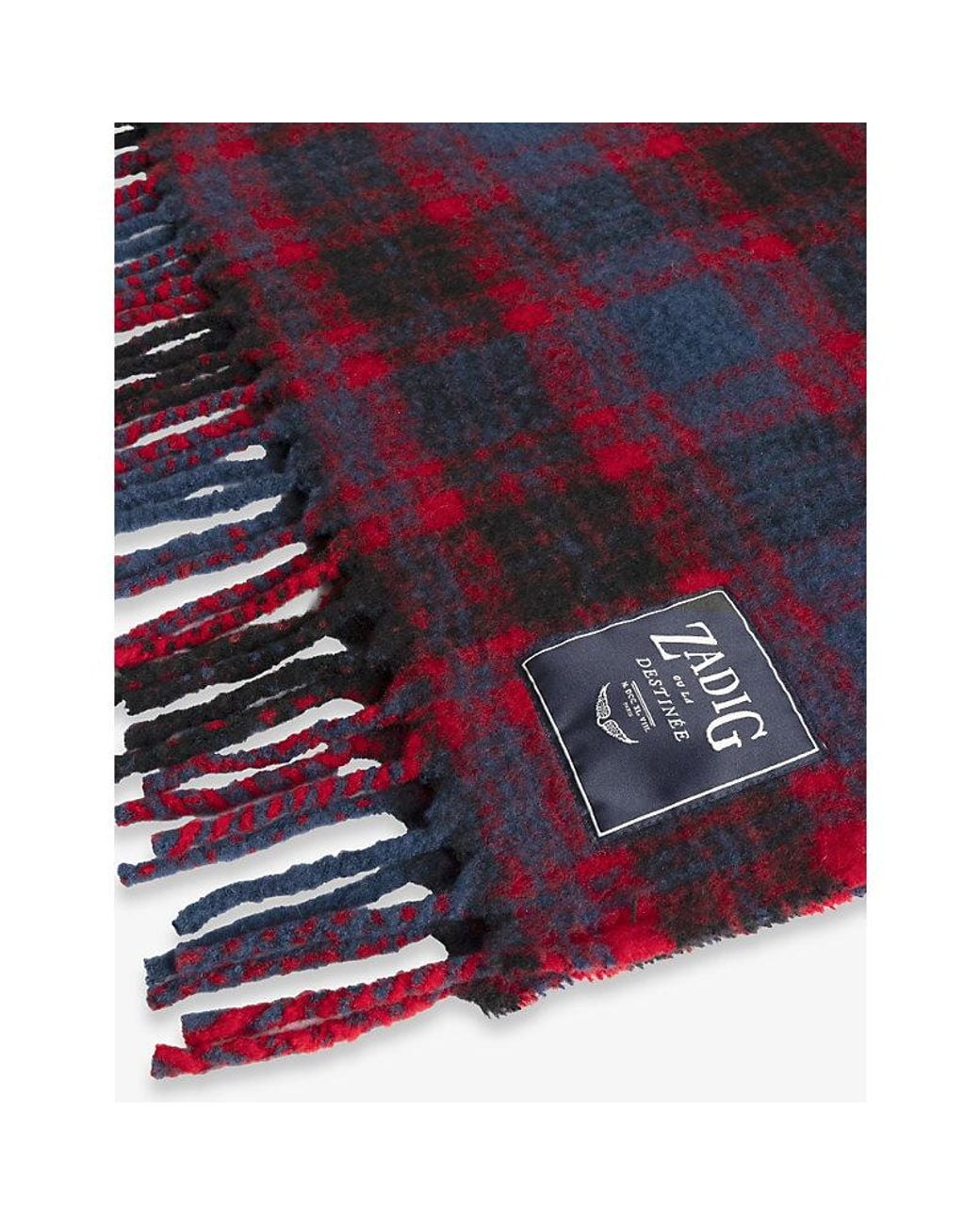 Zadig & Voltaire Purple Joan Tartan Wool-Blend Scarf