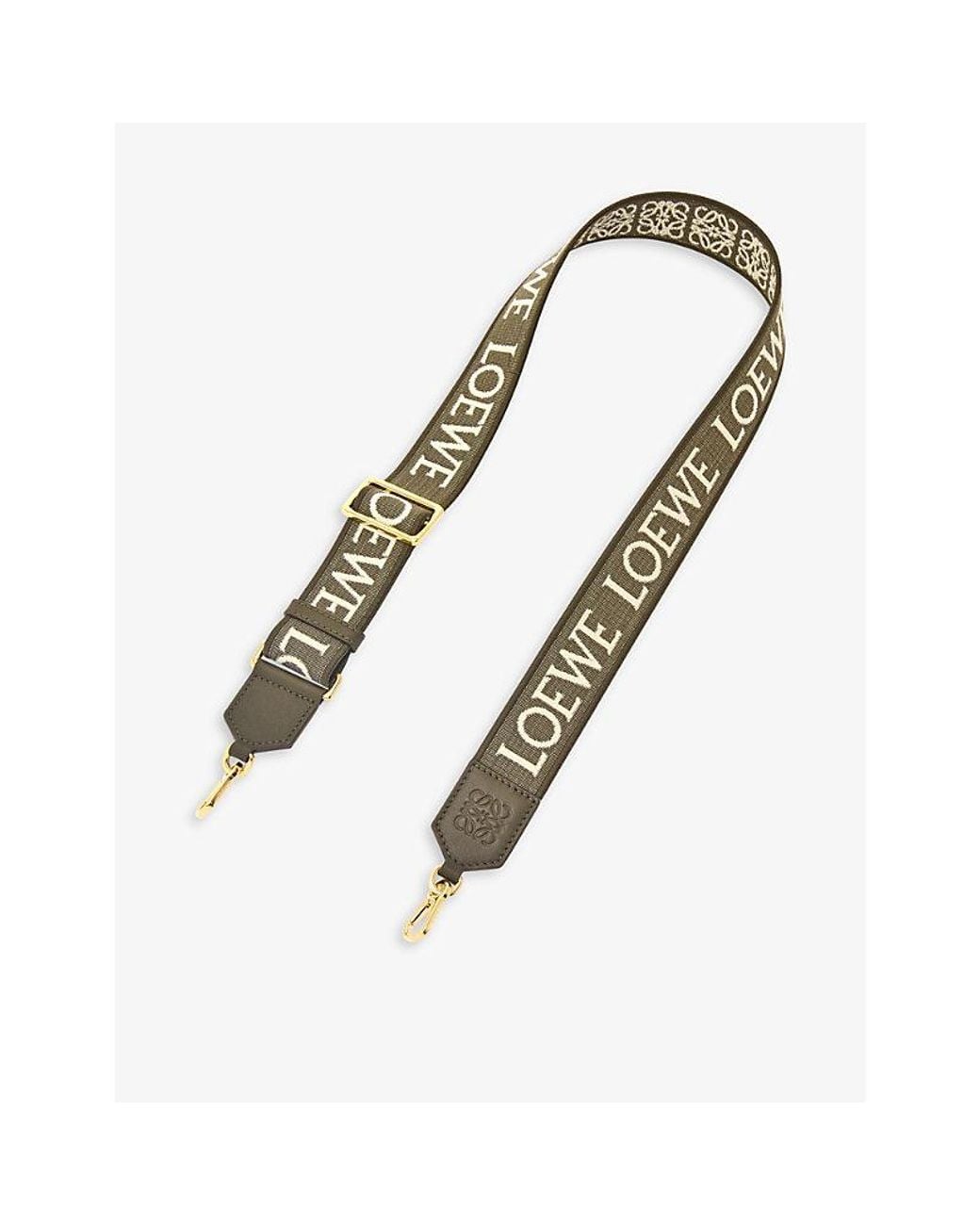 Loewe Metallic Anagram Loop Cotton And Leather Bag Strap