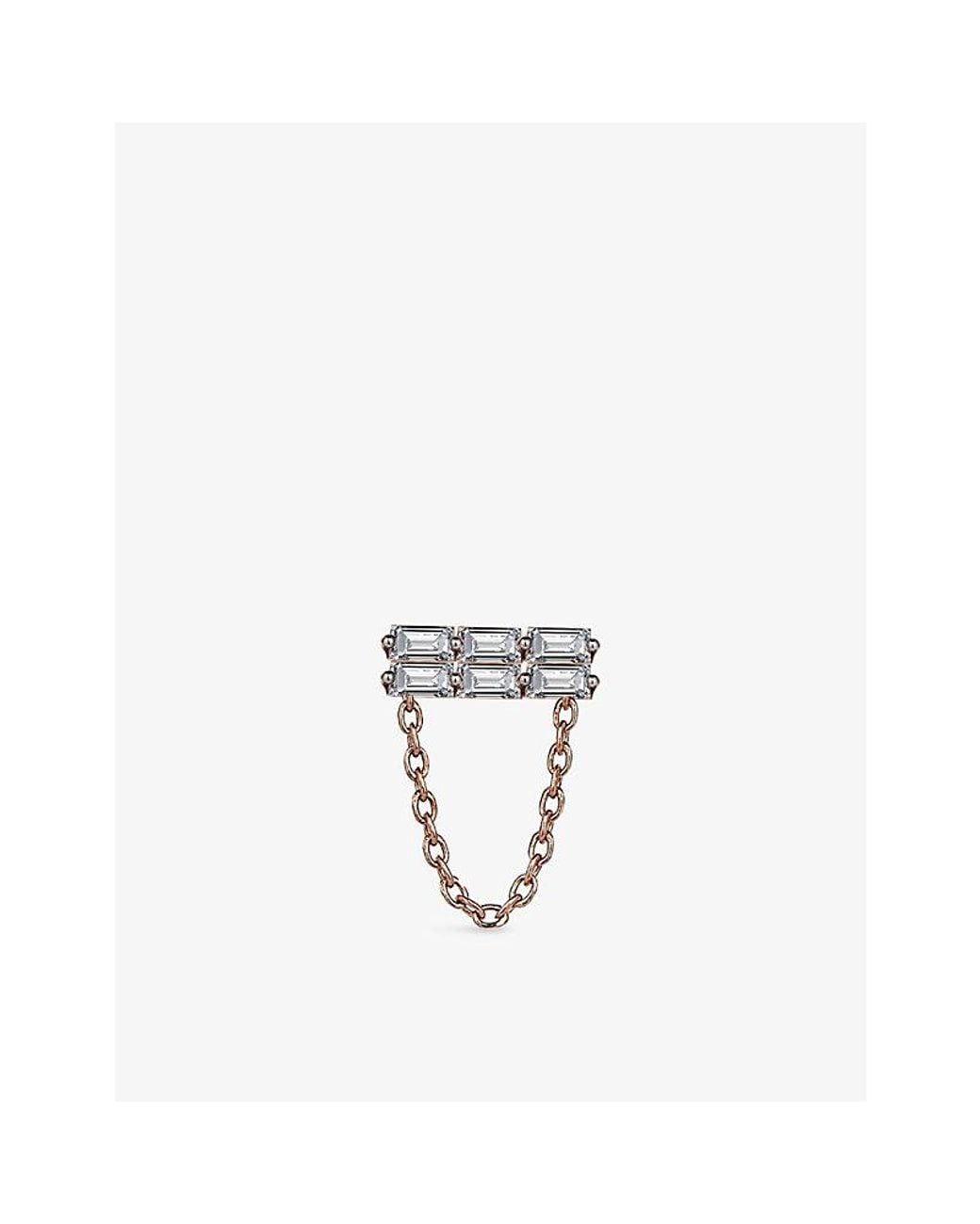 Kismet by Milka Metallic Moment 0.06Ct Baguette-Diamond Stud Earring