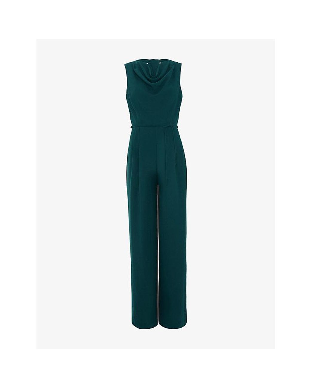 Phase Eight Green Monique Cowl-Neck Woven Jumpsuit