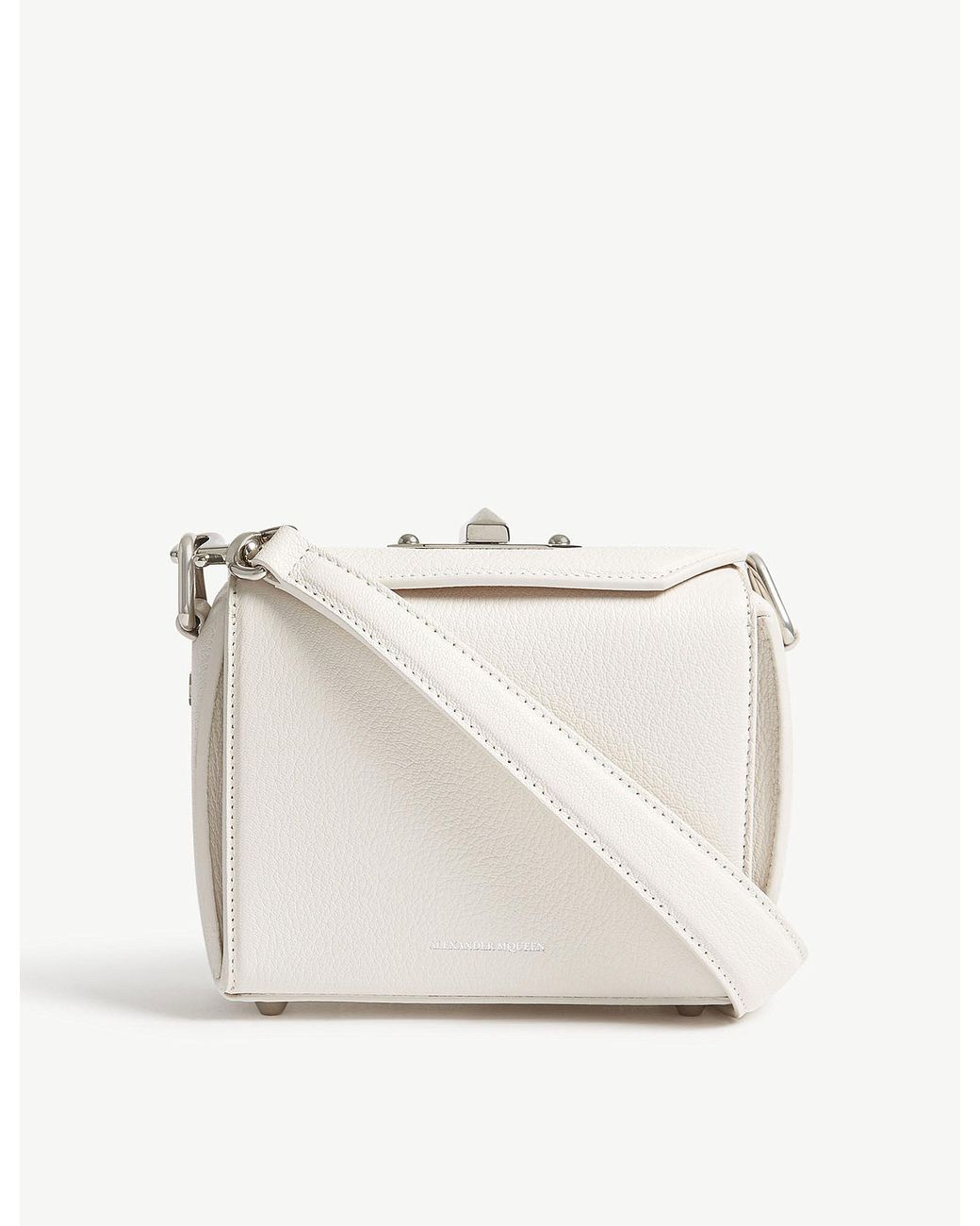 Alexander McQueen Box Bag in Off White with Gold Hardware
