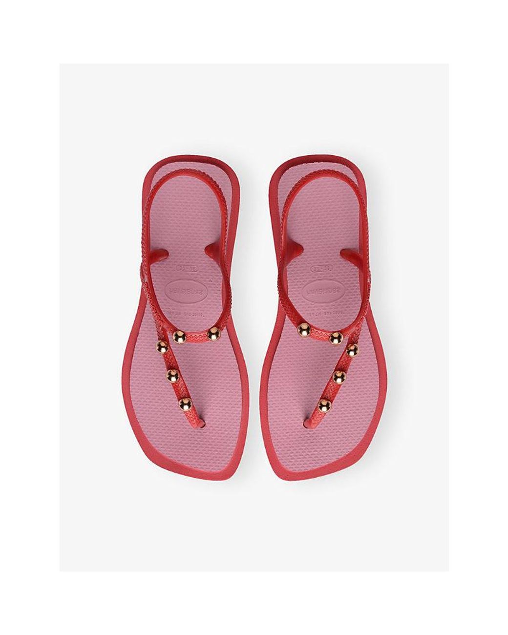 Havaianas Red Flash Fusion Studded Rubber Flip-Flops