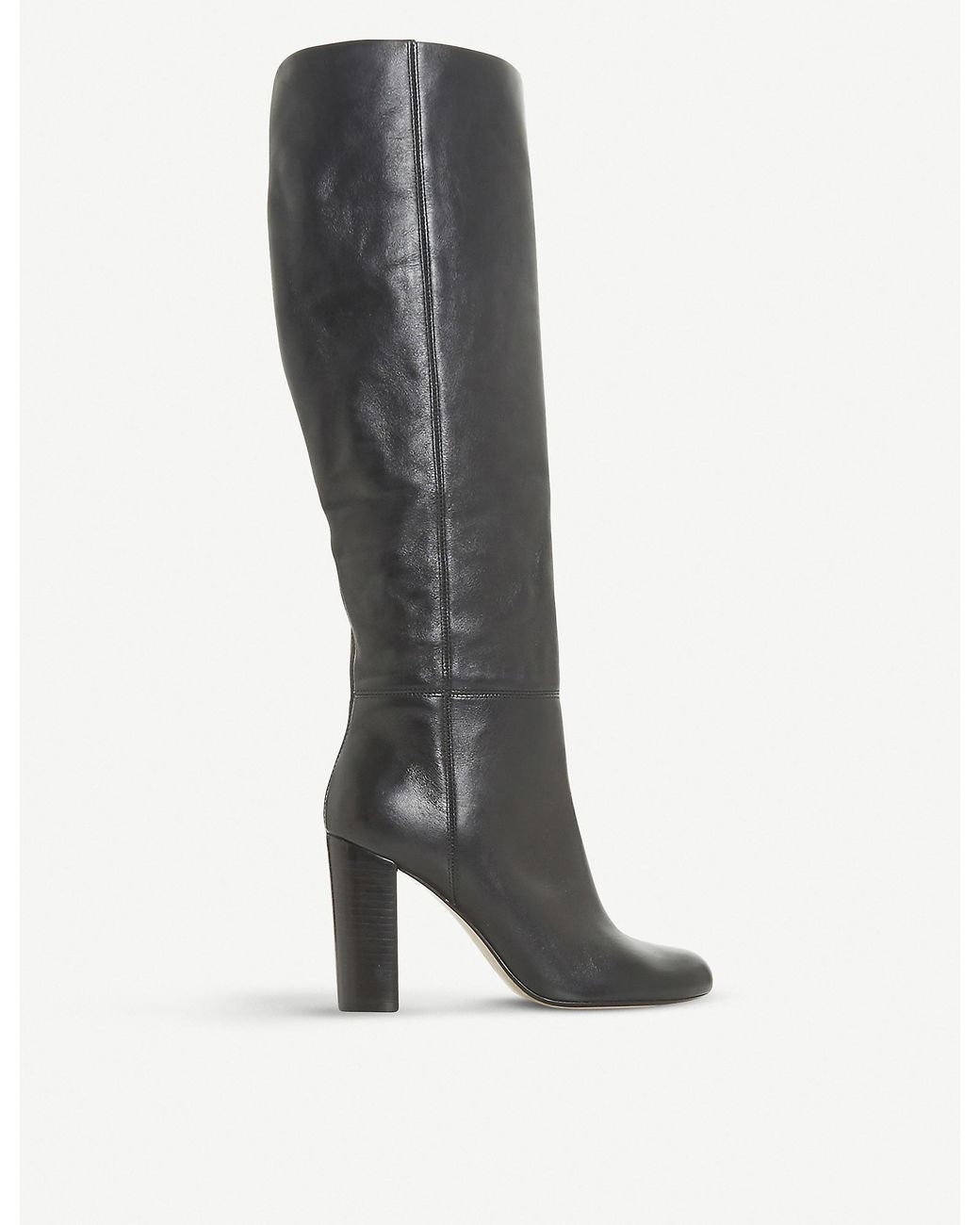 dune black leather knee high boots
