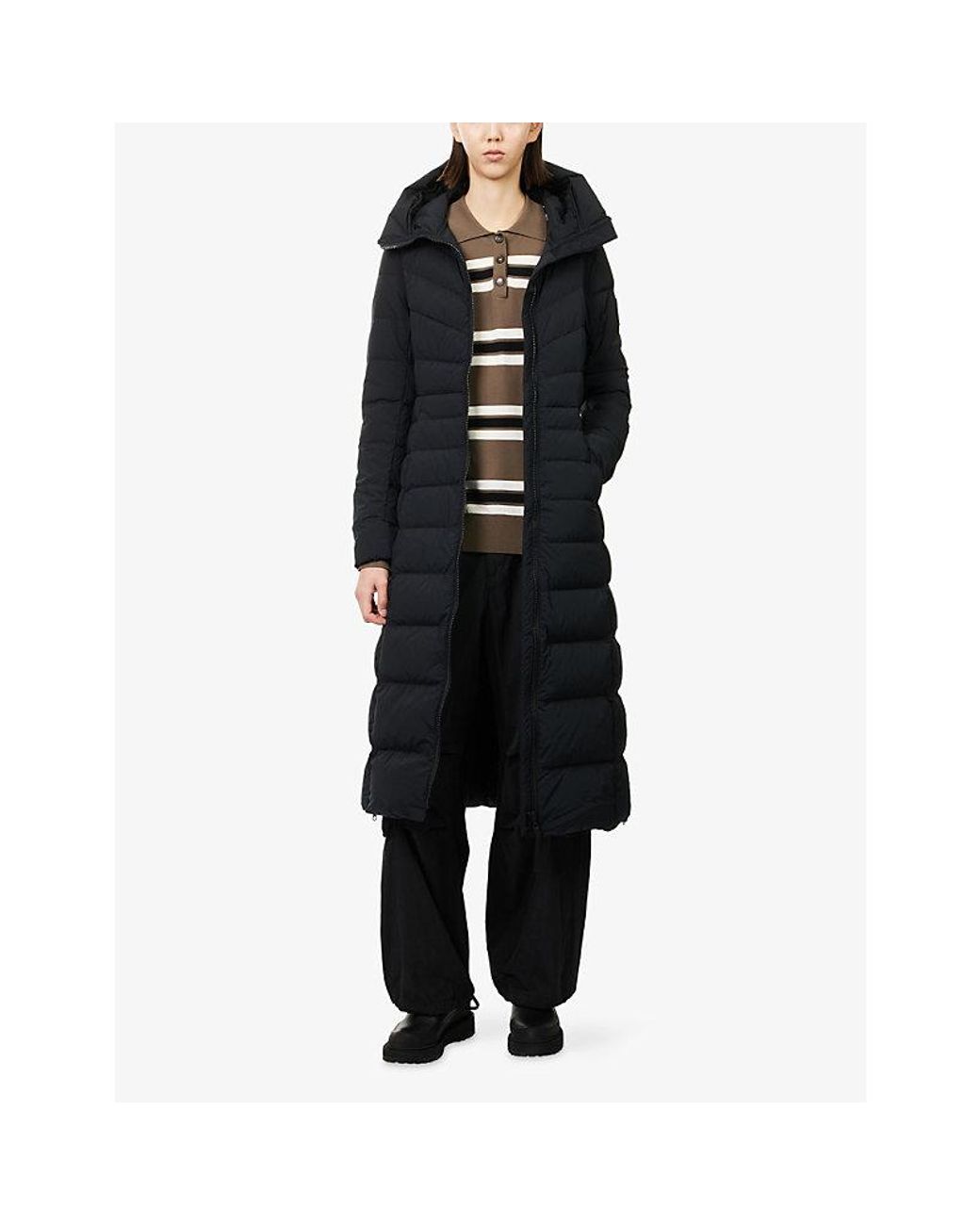 Canada Goose Blue Clair Long Nylon-Down Coat