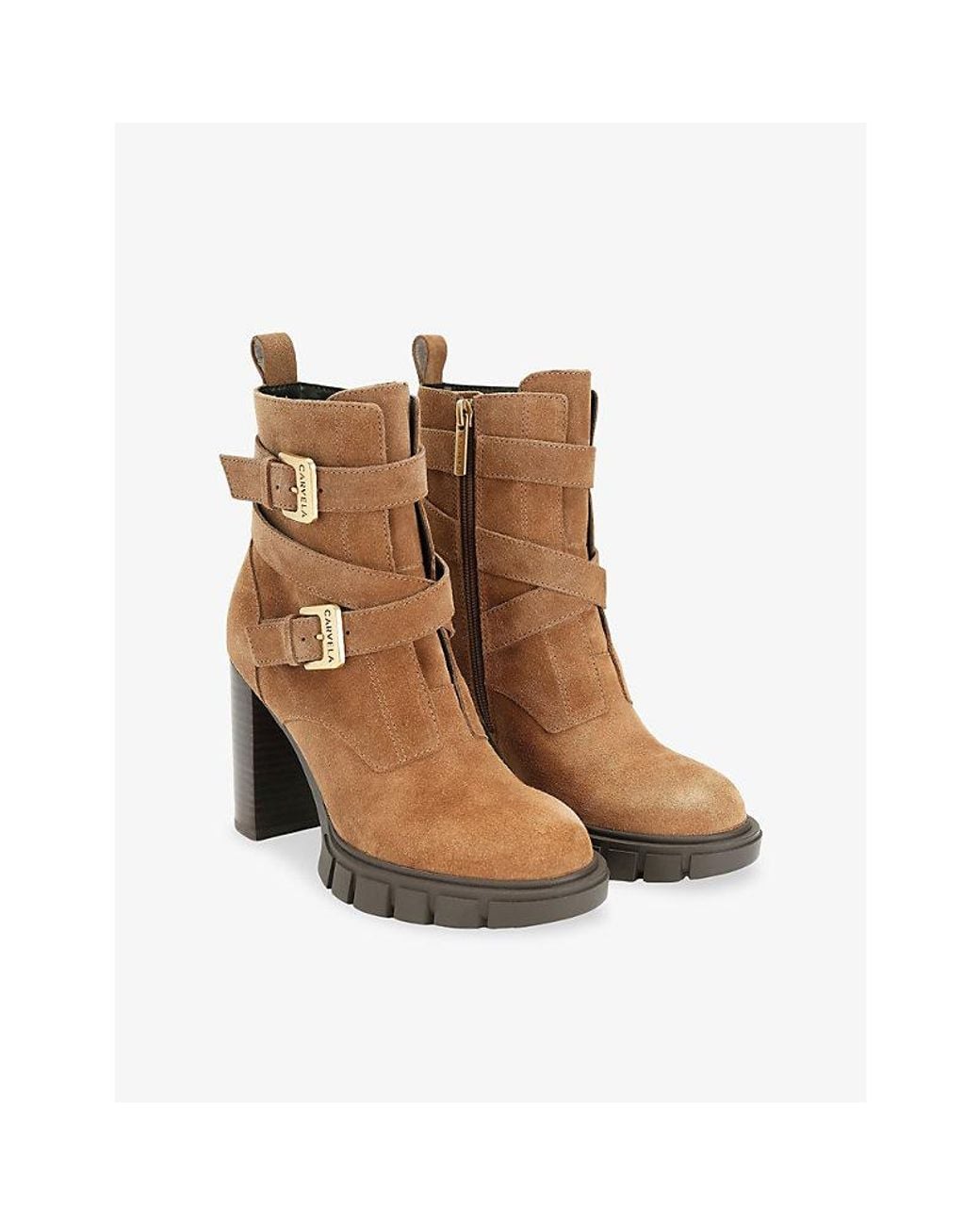 Carvela Kurt Geiger Brown Ignite High-Heeled Suede Ankle Boots