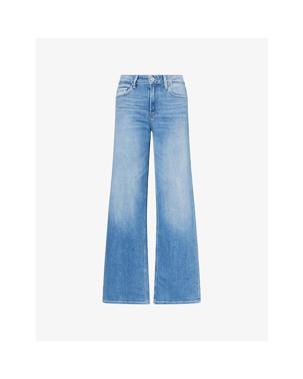 PAIGE Blue Tatum Wide-Leg Denim Jeans