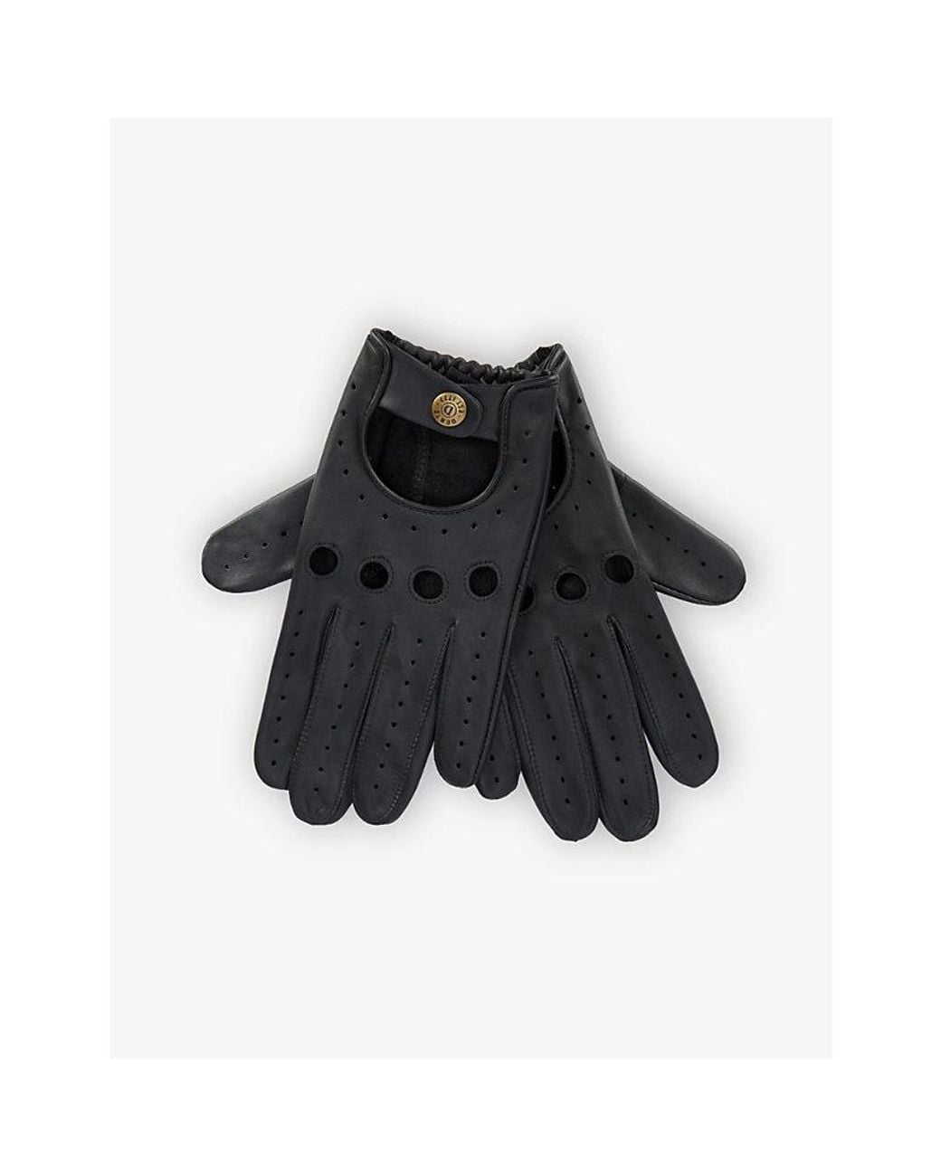 Dents Black Delta Leather Driving Gloves for men
