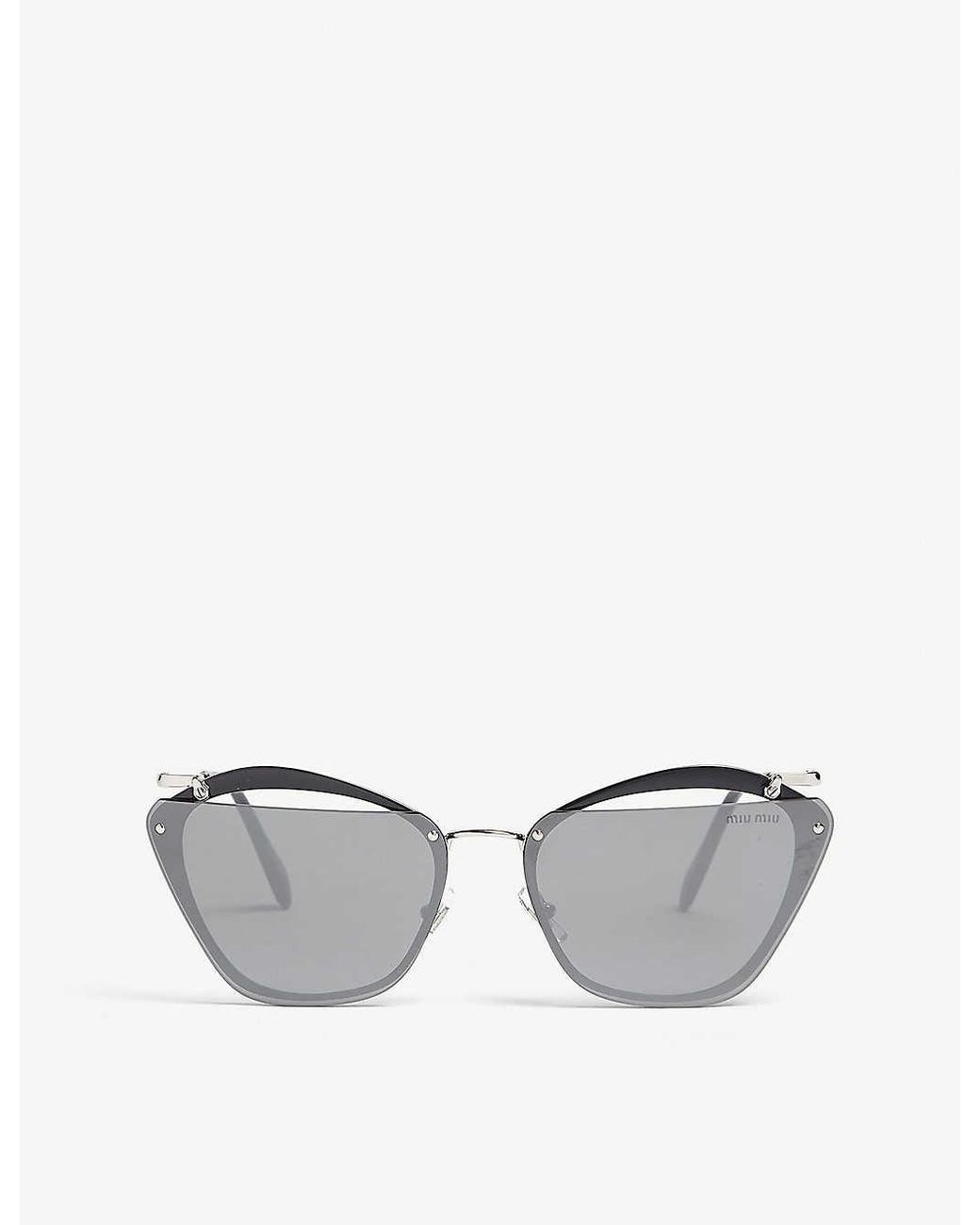 Miu Miu Mu54ts Irregular-frame Sunglasses in Grey (Gray) - Lyst