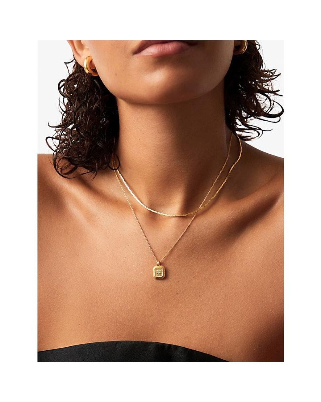 Missoma Metallic March Birthstone 18Ct Vermeil Plated Sterling Pendant Necklace
