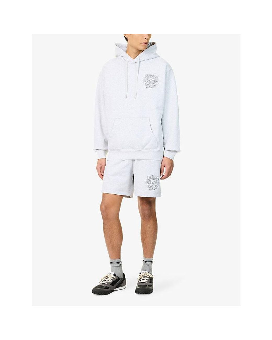 Casablanca Blue Eveil Ancestral Applique Jersey Hoody for men