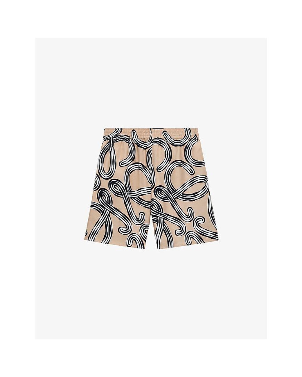 Loewe White X Paula's Ibiza Anagram-Print Silk-Twill Shorts