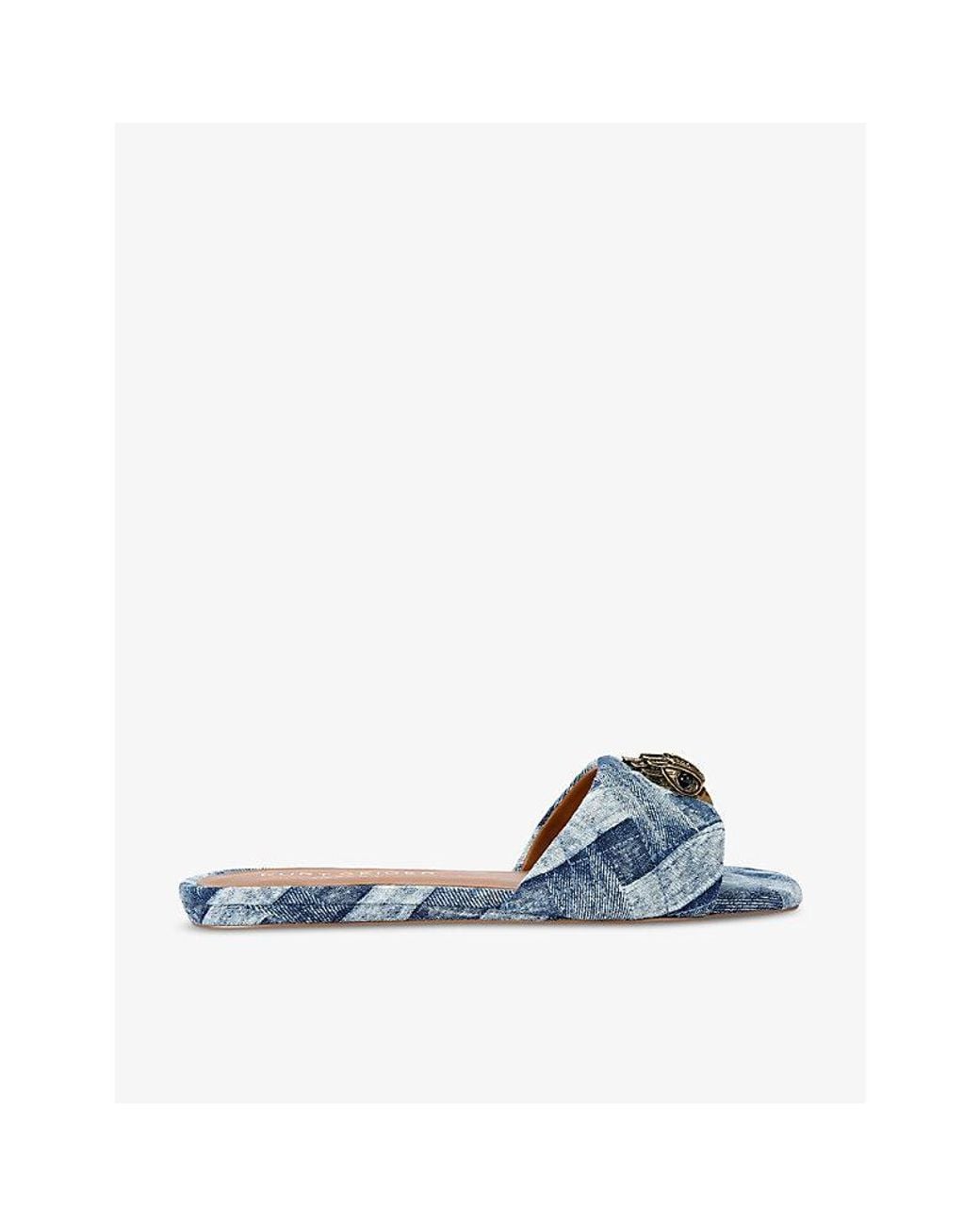 Kurt Geiger Blue Kensington Eagle-Head Sandals