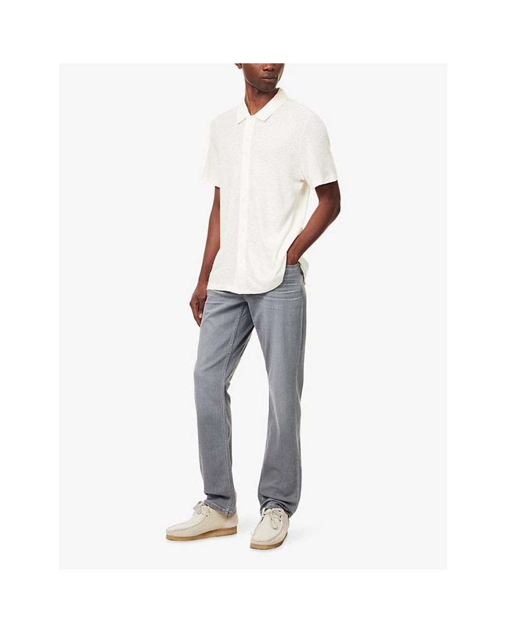 PAIGE Gray Federal Slim-Straight Stretch Denim Jeans for men