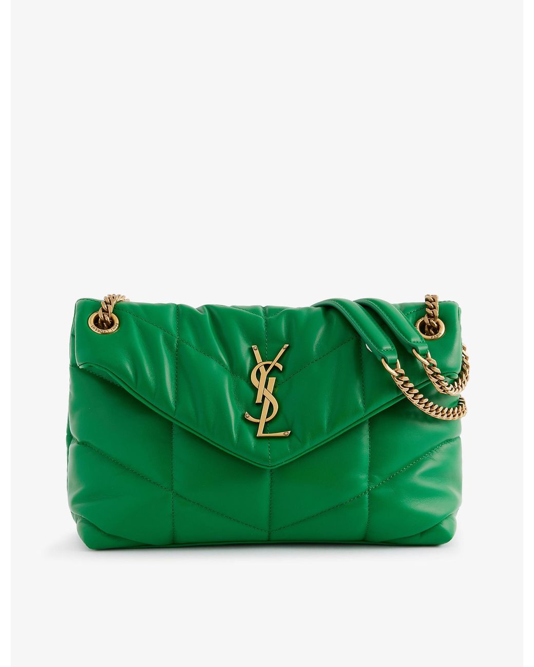 Saint Laurent Loulou Puffer Leather Crossbody Bag in Green Lyst Canada