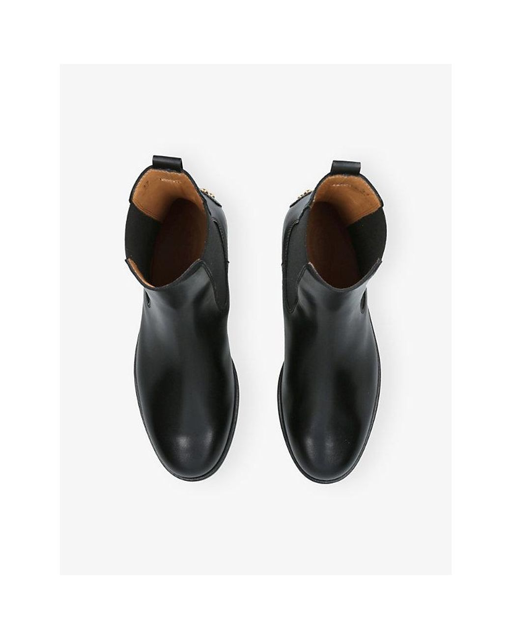 Tod's Black Cuoio Flat Leather Ankle Boots