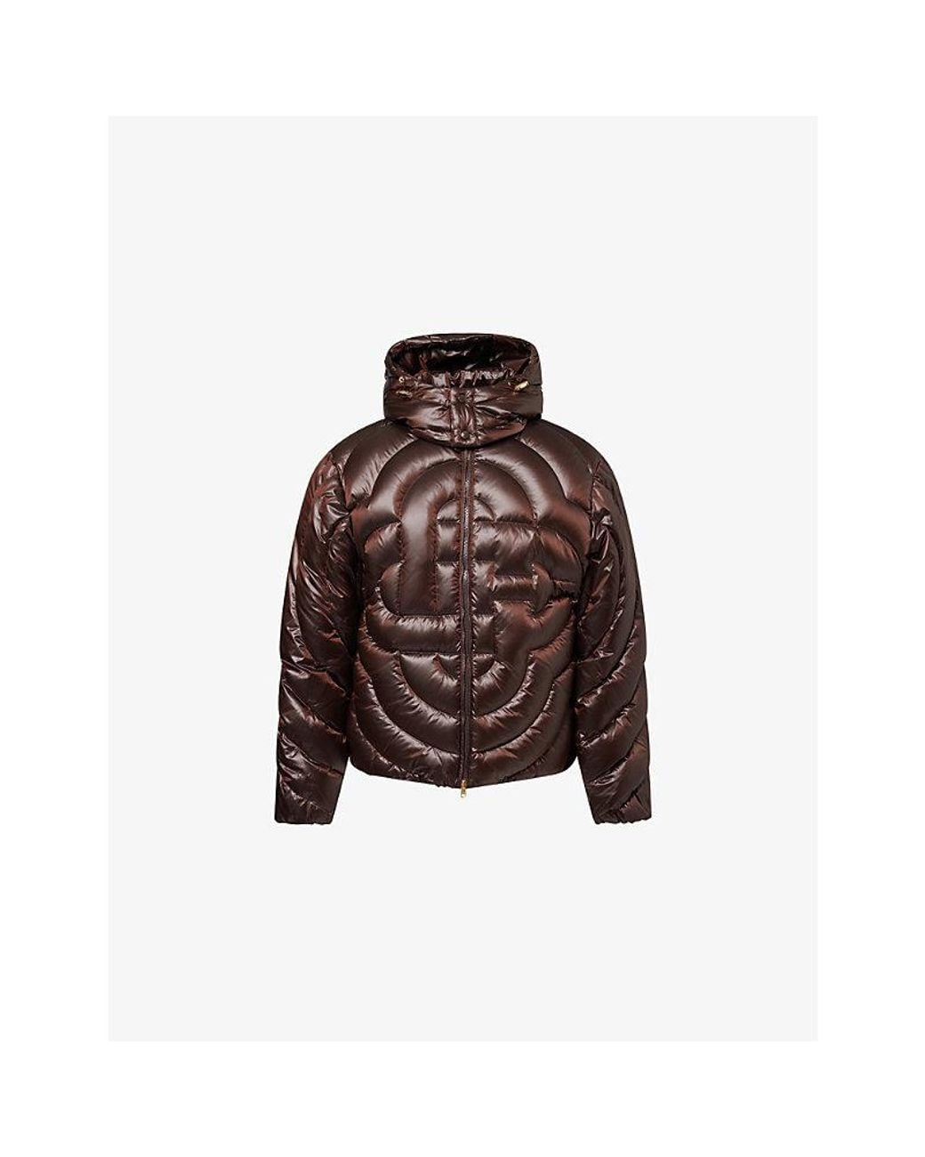 Casablanca Brown Quilted Down Woven Puffer Jacket for men
