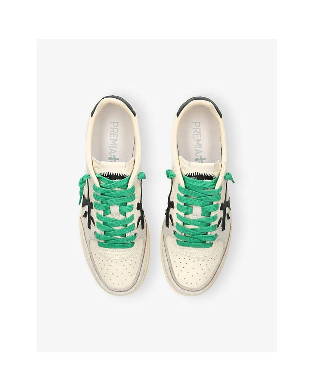 Premiata White Bskt Clay Leather Trainers for men