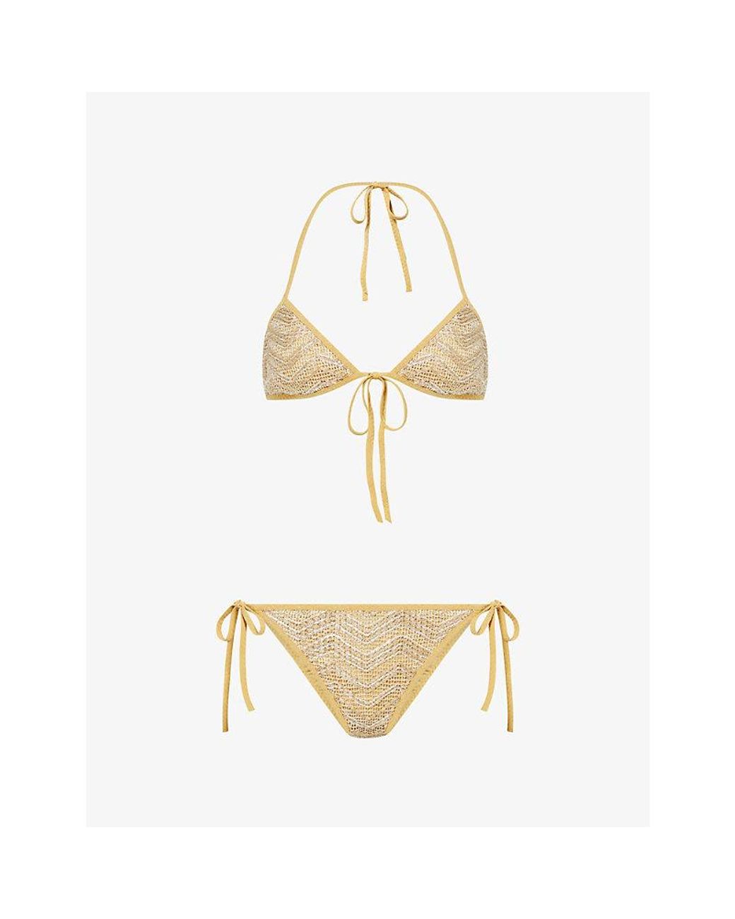 Missoni Metallic Lamé Triangle Bikini Set