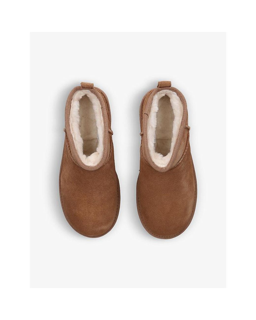 Ugg Brown Classic Ultra Mini Platform Suede And Shearling Boots
