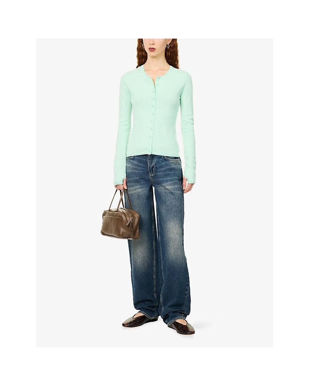 Peachy Den Green Everyday Knitted Cardigan