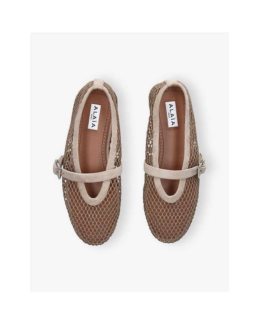 Alaïa Multicolor Ballerina Mesh And Suede Ballet Flats