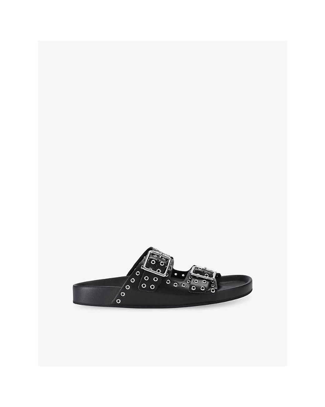 Steve Madden Black Abbot Leather Sandals