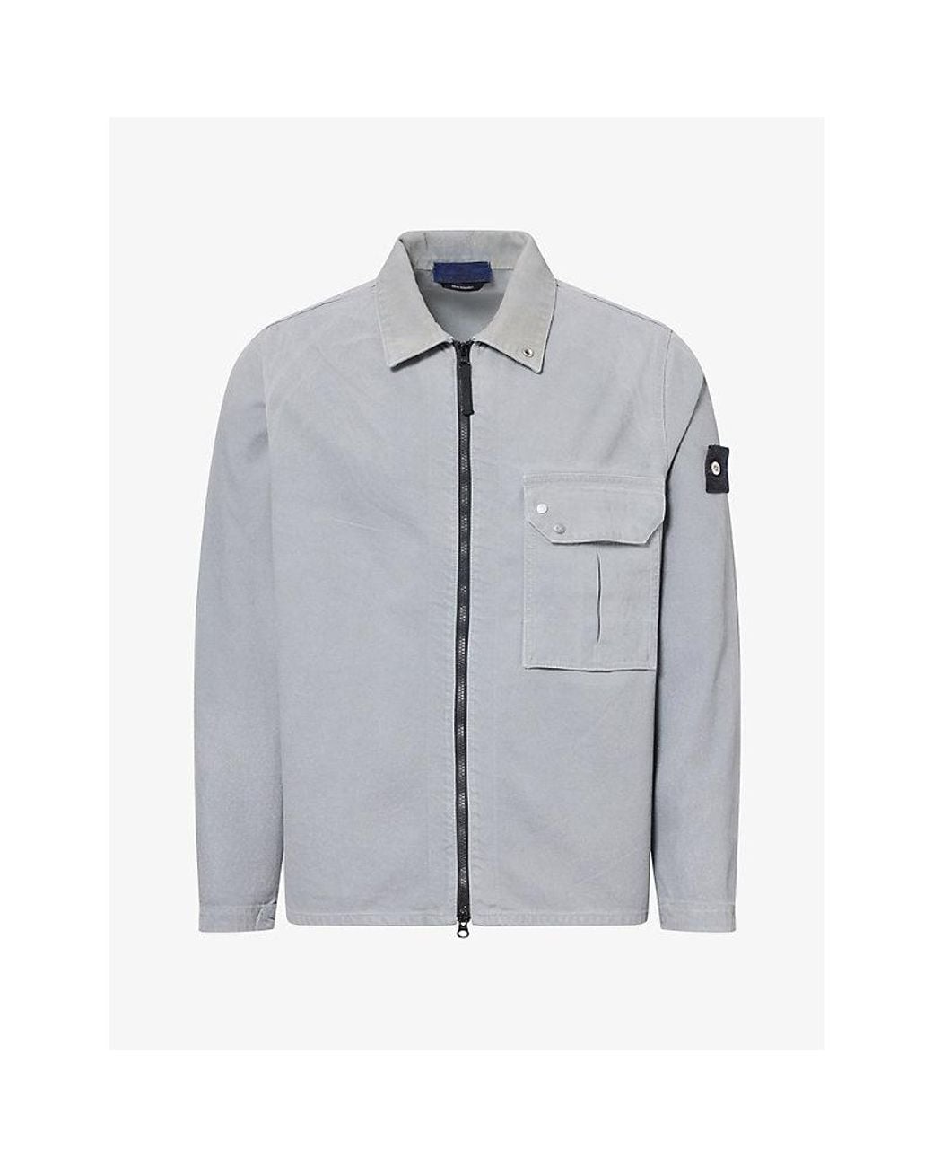 Stone Island Gray Corroded Reflective Denim-Tc Shirt for men
