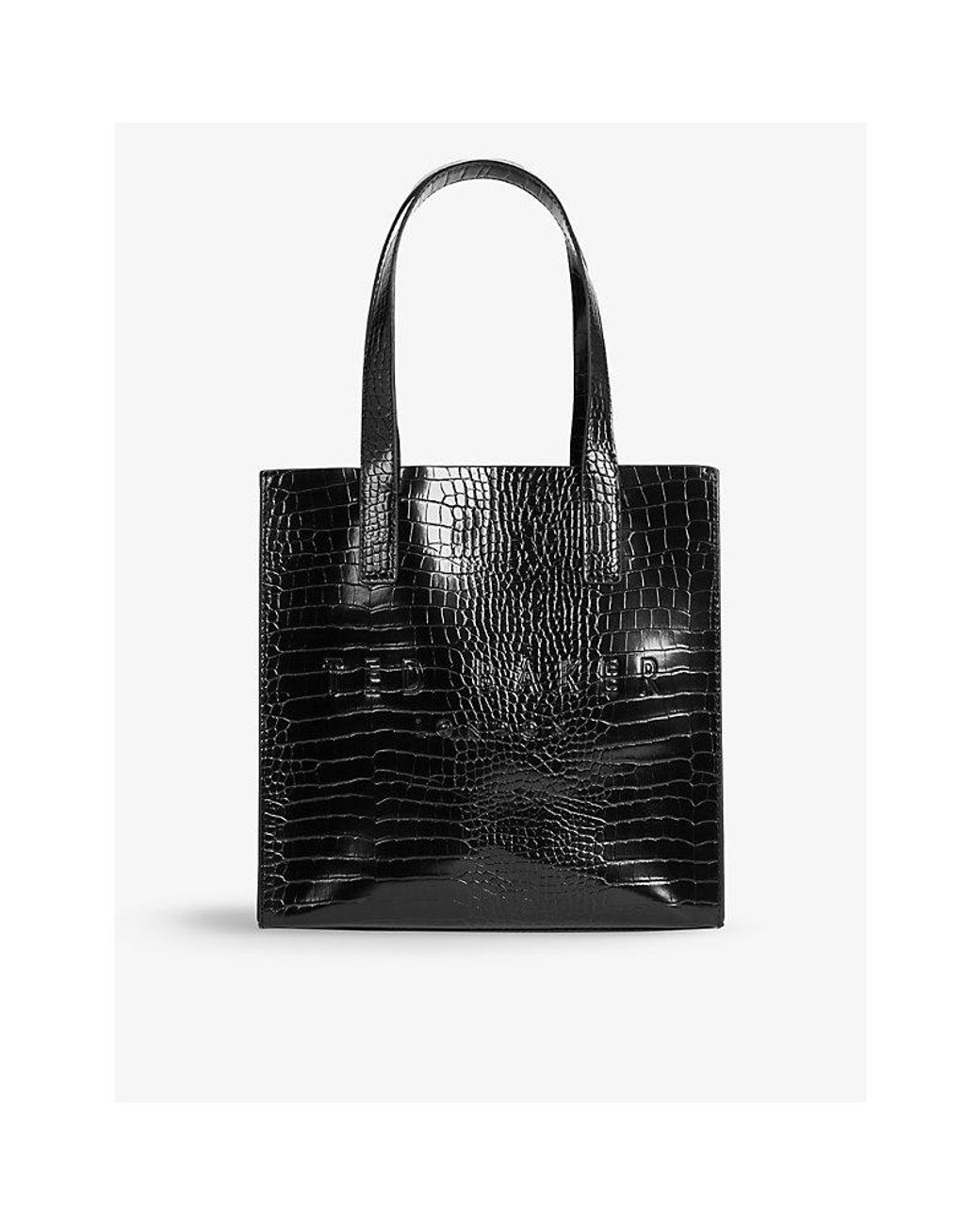 Ted Baker Reptcon Faux-leather Shopper Tote Bag in Black | Lyst