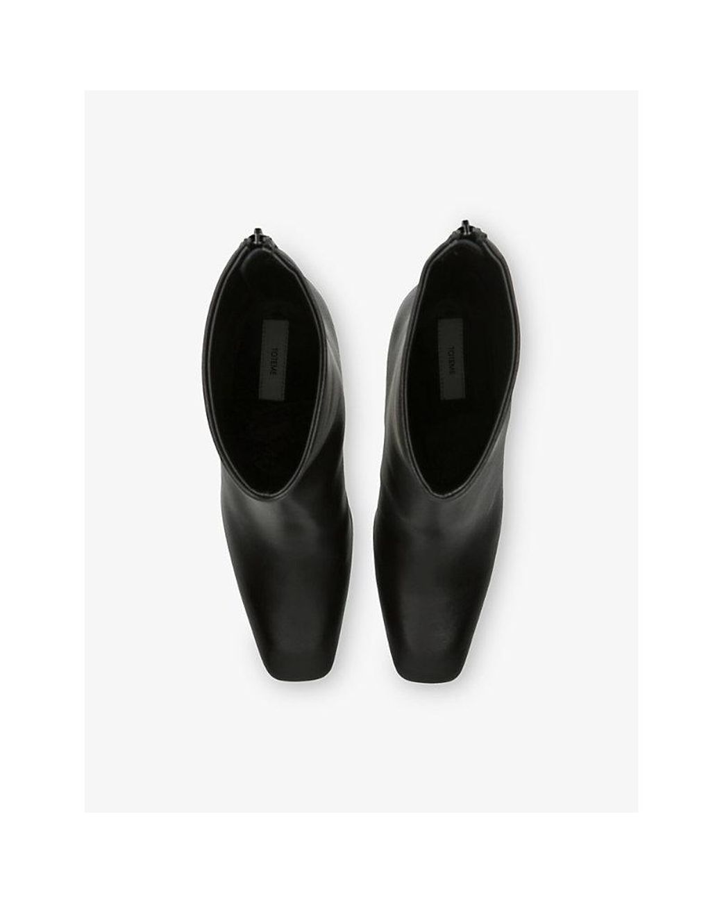 Totême Black Bar 85 Leather Heeled Ankle Boots