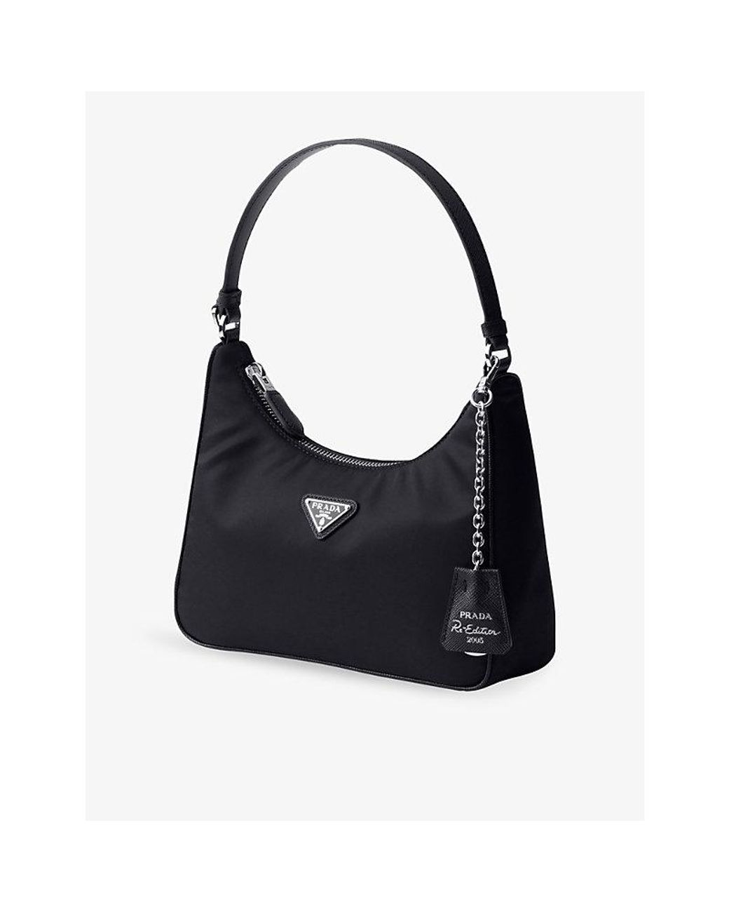 Prada Black Re-Edition 2005 Re-Nylon And Saffiano Leather Mini Bag