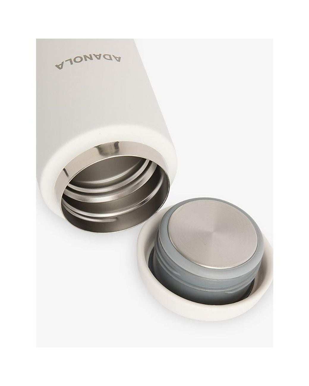 ADANOLA White Logo-Print Stainless-Steel Flask 400Ml
